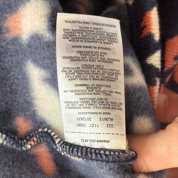 Columbia Indigo Printed Fleece Pullover Crewneck Sweatshirt Medium - Picture 4 of 6